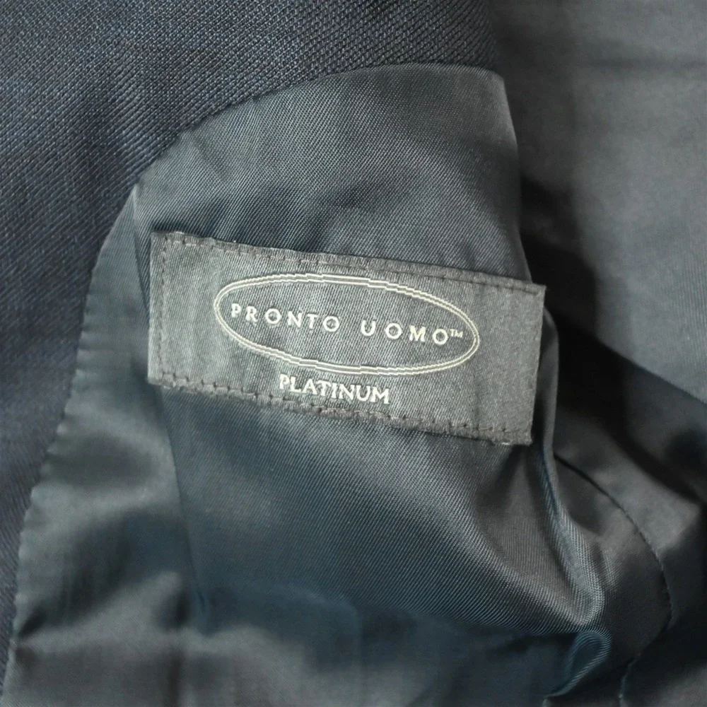 Pronto Uomo‎ 36R Blue 100% Wool Mens Blazer Suit Jacket Sport Coat